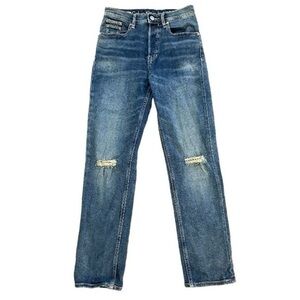 Calvin Klein High Rise Straight Ripped Jeans 2